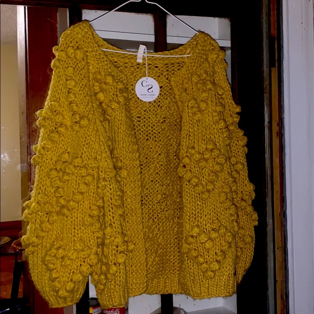 Brand new hand knitted cloth + stone sweater